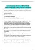 Leadership Exam 1 Sherpath Questions with Accurate Answers