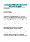Leadership CH 1-6 Questions with Accurate Answers