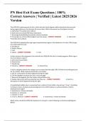 PN Hesi Exit Exam Questions &vert; 100&percnt; Correct Answers &vert; Verified &vert; Latest 2025&sol;2026 Version