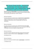 CNL Exam Study Guide - Horizontal Leadership and Interdisciplinary Communication and Collaboration Skills Questions with Accurate Answers