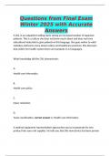 Questions from Final Exam Winter 2025 with Accurate Answers