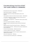 Fortis Microbiology Final Exam STUDY TEST GUIDE CORRECTLY ANSWERED