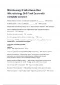 Microbiology Fortis Exam One &sol;Microbiology 205 Final Exam with complete solution