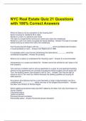 NYC Real Estate Quiz 21 Questions with 100&percnt; Correct Answers 