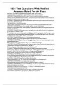 1631 Test Questions With Verified Answers Rated For A