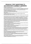 PNVN1631 TEST QUESTIONS TO SUCCESS WITH CORRECT ANSWERS