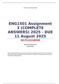 ENG1501 Assignment 3 &lpar;COMPLETE ANSWERS&rpar; 2025 - DUE 11 August 2025