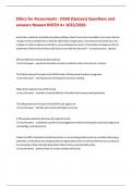 Ethics for Accountants - D550 &lpar;Quizzes&rpar; Questions and answers Newest RATED A&plus; 2025&sol;2026