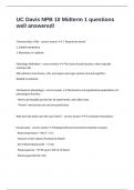 UC Davis NPB 10 Midterm 1 questions well answered&excl;
