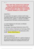 CSSLP TEST FINAL EXAM ACTUAL EXAM AND  PRACTICE QUESTIONS EXAM COMPLETE  ACCURATE EXAM QUESTIONS WITH DETAILED  VERIFIED ANSWERS &lpar;100&percnt; CORRECT ANSWERS&rpar;  &sol;ALREADY GRADED A&plus;&sol; LATEST EXAM&excl;&excl;&excl; 