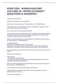 KPER 2320 - HUMAN ANATOMY LECTURE 25&colon; UPPER EXTREMITY QUESTIONS & ANSWERS&excl;&excl;