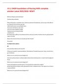 WGU D439 Foundations of Nursing With complete solution Latest 2025&sol;2026  NEW&excl;&excl;