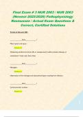 Final Exam &num; 3 NUR 2063 &sol; NUR 2063 &lpar;Newest 2025&sol;2026&rpar; Pathophysiology Rasmussen &sol; Actual Exam Questions & Correct&comma; Certified Solutions  