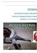 TEST BANK For Accounting Principles&comma; 14th Edition by Jerry J&period; Weygandt&comma; Paul D&period; Kimmel&comma; Verified Chapters 1 - 27&comma; Complete Newest Version