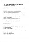 WVSSAC Baseball Pt&period; 2 Test Questions With Correct Answers