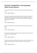 WVSSAC Football Part 2 Test Questions With Correct Answers