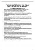 FRESENIUS PCT NEW HIRE EXAM QUESTIONS