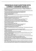 FRESENIUSEXAMS QUESTIONS AND CORRECT ANSWERS &vert; LATEST UPDATE &vert; RATED A&plus;