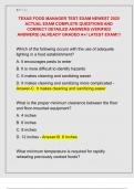 TEXAS FOOD MANAGER TEST EXAM NEWEST 2025  ACTUAL EXAM COMPLETE QUESTIONS AND  CORRECT DETAILED ANSWERS &lpar;VERIFIED  ANSWERS&rpar; &vert;ALREADY GRADED A&plus;&sol; LATEST EXAM&excl;&excl;&excl; 