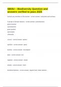 SBI3U &ndash; Biodiversity Question and answers verified to pass 2025