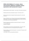 NPB 110A Midterm 2 Lecture&comma; Quiz&comma; and Practice Midterm multiple choice questions well answered to pass