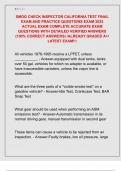SMOG CHECK INSPECTOR CALIFORNIA TEST FINAL  EXAM AND PRACTICE QUESTIONS EXAM 2025  ACTUAL EXAM COMPLETE ACCURATE EXAM  QUESTIONS WITH DETAILED VERIFIED ANSWERS  &lpar;100&percnt; CORRECT ANSWERS&rpar; &sol;ALREADY GRADED A&plus;&sol;  LATEST EXAM&excl;&excl;&excl;
