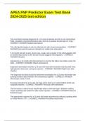 APEA FNP Predictor Exam Test Bank 2024-2025 test edition