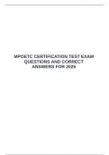   MPOETC CERTIFICATION TEST EXAM QUESTIONS AND CORRECT ANSWERS FOR 2025