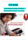 Test Bank for Understanding Psychology&comma; 15th Edition by Robert Feldman Table of Contents&colon; Chapter 1&colon; Introduction to Psychology Chapter 2&colon; Psychological Research Chapter 3&colon; Neuroscience and Behavior Chapter 4&colon; Sensation and Perception Chapter 5&colon; States of