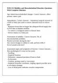 NUR 152 Mobility and Musculoskeletal Disorders Questions With Complete Solutions