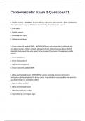 Cardiovascular Exam 2 Questions and Answers Grade A&plus;