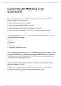 Cardiovascular Med Surg Exam Questions With Complete Solutions
