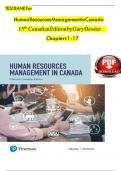 TEST BANK HUMAN RESOURCES MANAGEMENT IN CANADA DESSLER G&period;&comma; COLE N 15th Canadian Edition
