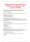 NRNP 6665-01 Actual 2025 Week 6 Midterm Exam Questions and Answers Verified