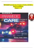 TEST BANK Paramedic Care&colon; Principles & Practice&comma; 6th edition Volume 5&colon; Special Considerations and Operations &lpar;Bledsoe&rpar; Chapter 1 to 16