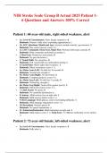 NIH Stroke Scale Group B Actual 2025 Patient 1-6 Questions and Answers 100&percnt; Correct