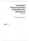 TEST BANK FOR Essentials of Entrepreneurship and Small Business Management 10th Edition Norman M Scarborough  ISBN&colon; 9780138340421 COMPLETE GUIDE ALL CHAPTERS COVERED 100&percnt; VERIFIED A&plus; GRADE ASSURED&excl;&excl;&excl;&excl;&excl;NEW LATEST UPDATE&excl;&excl;&excl;&excl;&excl;