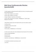 Med-Surg Cardiovascular Review Questions with 100&percnt; Correct Answers