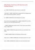 WGU Python Final Exam 129 Questions with Verified Answers&comma;100&percnt;CORRECT