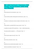BIO 1100 Final Exam 2 Questions With Already Passed Answers &lpar;2025-2026&rpar; Just Released&period;