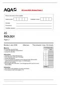 AQA AS Level Biology Paper 2 Question Paper 2025 Already Graded A&plus;