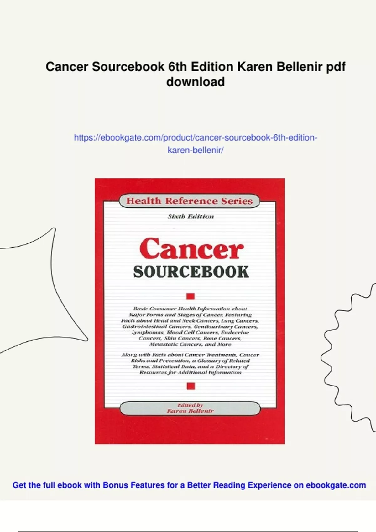 Summary Cancer Sourcebook 6th Edition Karen Bellenir - Digital Download ...