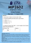 MIP2602 Assignment 4 &lpar;ANSWERS&rpar; 2025 - DISTINCTION GUARANTEED