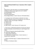 NUR 1520 Mental Health Exam 2 Questions With Complete Solutions