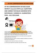 ATI RN COMPREHENSIVE RETAKE EXAM  NEWEST 2025&sol;2026 WITH 500&plus; QUESTIONS  AND CORRECT DETAILED ANSWERS WITH  RATIONALES  &vert; GRADED A&plus; GUARANTEED  PASS &ndash; ACE YOR EXAM