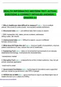 HEALTH INFORMATICS MIDTERM TEST&vert; ACTUAL QUESTIONS & CORRECT DETAILED ANSWERS &vert; GRADED A&plus;