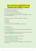 Wise Test Review UPDATED  Exam  Questions and CORRECT Answers 