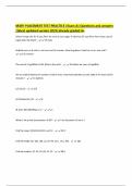 MATH PLACEMENT TEST PRACTICE &vert;Exam A&vert; Questions and answers &vert;latest updated version 2025&vert;already graded A&plus;