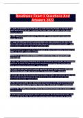 Readiness Exam 2 Questions And Answers 2023