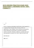 ACCS REVIEW PRACTICE EXAM 2025 QUESTIONS & ANSWERS RATES 100&percnt; CORRECT&excl;&excl;